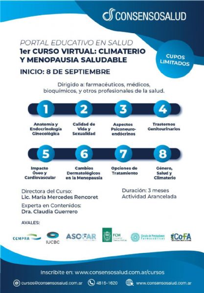 1er CURSO VIRTUAL CONSENSO SALUD: CLIMATERIO Y MENOPAUSIA SALUDABLE